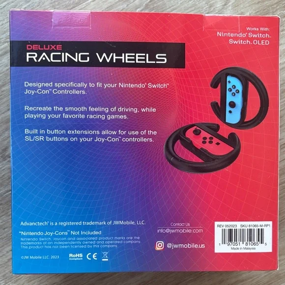 Complete Nintendo Switch Console + 2-Pc Racing Wheels Set ($10 value) - Picture 6 of 7